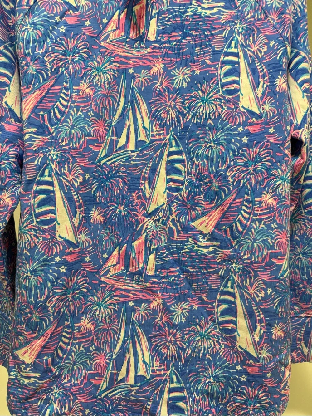 Lilly Pulitzer Skipper Popover It’s a Sailabration Women’s Large Boca blue